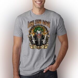 Lone Star Rally 2025 Evil Clown Biker T-Shirt Galveston Island Motorcycle Event